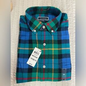 Charter Club Size Medium Long Sleeve Flannel Buttonton Down NWT‎